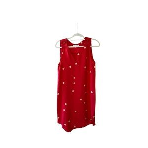 Amanda Uprichard Red Sleeveless Dress with Cream Dots